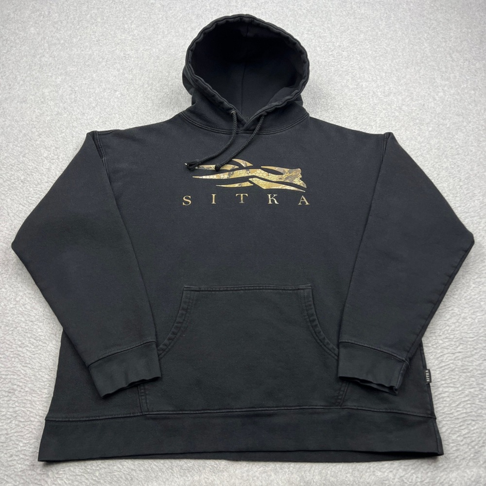 SITKA Gear Icon Optifade Pullover Hoody Mens XL Black Graphic Sweatshirt 20229